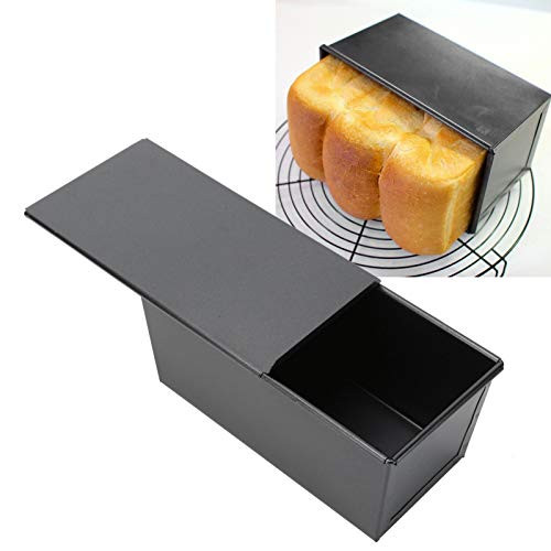 Loaf Pan with LidBlack Non-Stick Toasts Box Carbon Steel Cake Bread Loaf Baking Mould with Lid Kitchen Bakeware Bakeware Carbon Steel Bread Toasts Mold with Cover for Baking Bread