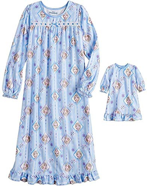 American Marketing Frozen II Queen Elsa Blue Flannel Granny Nightgown Doll Gown 6 American Marketing Frozen II Queen Elsa Blue Flannel Granny Nightgown Doll Gown 6