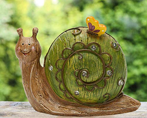 JHVYF Solar Powered Garden Light Resin Snail Figurine Butterfly Animal Sculpture Patio Lawn Yard Outdoor Statue with Solar LED Lights Art Ornaments10x7.6Inch JHVYF Solar Powered Garden Light Resin Snail Figurine Butterfly Animal Sculpture Patio Lawn Yard Outdoor Statue with Solar LED Lights Art Ornaments10x7.6Inch