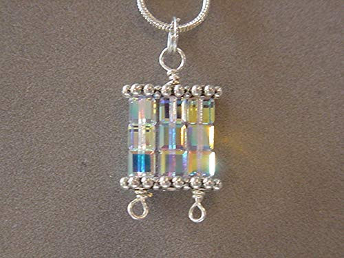 SWAROVSKI Crystal AB Cube Necklace 9 Crystal AB 4mm Cubes Pendant Necklace Swarovski Crystal jewelry SWAROVSKI Crystal AB Cube Necklace 9 Crystal AB 4mm Cubes Pendant Necklace Swarovski Crystal jewelry