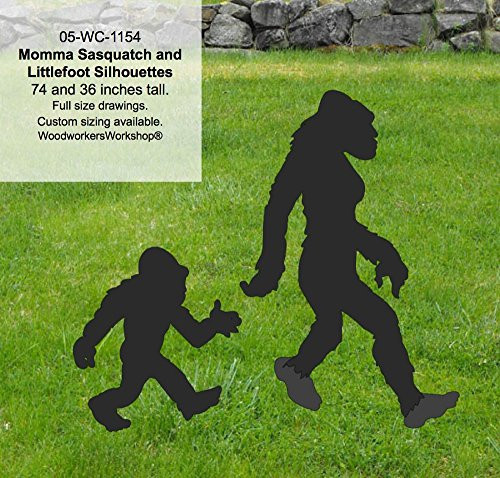 WoodworkersWorkshop Woodworking Plan to Make Your Own Mama Bigfoot and Littlefoot Sasquatch Yard Art Includes FREE TRACING PAPER