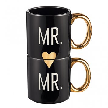 Grasslands Road "Mr. and Mr." Couple Mugs, Set of 2