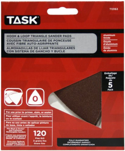 Task Tools T13163  Hook and Loop Triangle Detail Sander Pads for Black and Decker and Craftsman