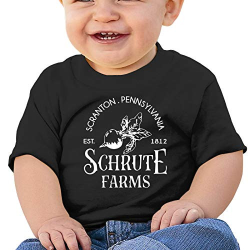 Just789 Baby T-Shirt Cute Infant Schrute Farms Graphic Toddler T Boys and Girls Soft Short Sleeve Cotton Kids Shirt 12 Months Black Just789 Baby T-Shirt Cute Infant Schrute Farms Graphic Toddler T Boys and Girls Soft Short Sleeve Cotton Kids Shirt 12 Months Black