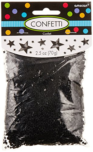 Amscan Metallic Star Confetti, 2.5 oz, Black