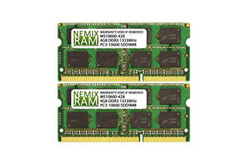 8GB  2x4GB  DDR3-1333MHz PC3-10600 2Rx8 SODIMM Laptop Memory
