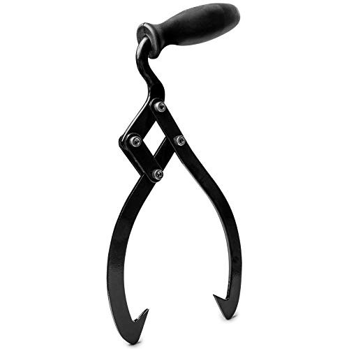 Biltek 10 inch Logging Skidding Tongs Non-Slip Grip- Log Lifting Handling Dragging  and  Carrying Tool