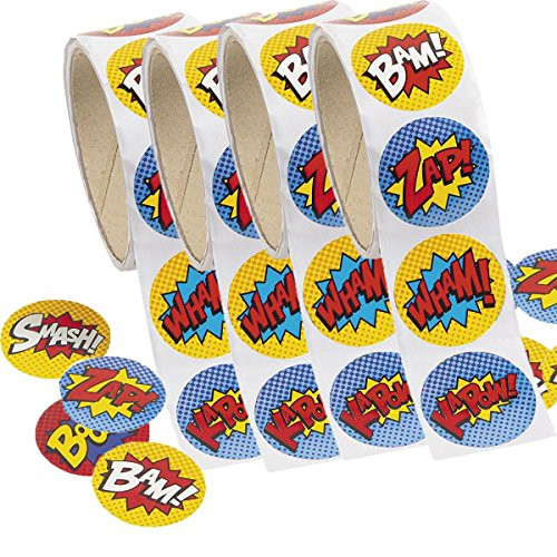 Fun Express Superhero Stickers (400 Stickers Per Roll)