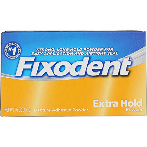 Fixodent Denture Adhesive Powder Extra Hold 1.60 oz  Pack of 6