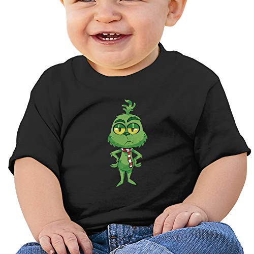 Fp-Linked Grinchy Grinch Toddler T Boys and Girls Soft Short-Sleeved Cotton Kids Shirt Black