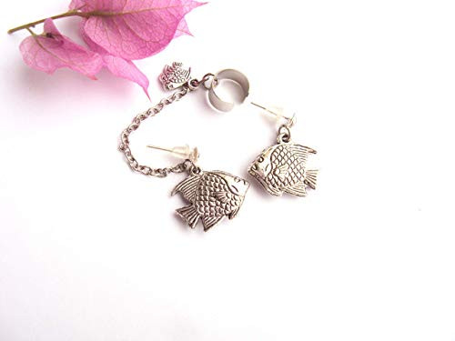 Handmade Beach Ear Cuff Sea Earcuff Set Fake Piercing cartilage ear cuff fake ear cuff ear jacket ear chain silver ear wrap non pierced ear cuff gift