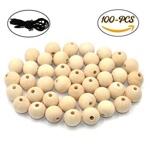 DLUcraft 100PCS 18mm Unfinished Natural Color Round Ball Wood Spacer Beads DIY Loose Wooden Beads for Jewelry Making Bracelet Spacer Charms DLUcraft 100PCS 18mm Unfinished Natural Color Round Ball Wood Spacer Beads DIY Loose Wooden Beads for Jewelry Making Bracelet Spacer Charms