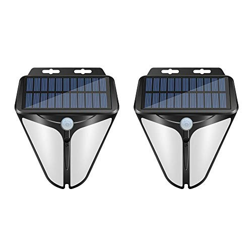 Solar Lights Outdoor with Motion Sensor Wall Light Flood Light Security Lights IP65 Waterproof Solar Power for Front Door Garden Patio Yard Garage Deck Steps entryways  2 Packs of White