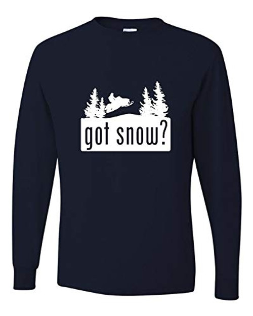 Go All Out XX-Large J. Navy Adult Got Snow Funny Snowmobile Lover Long Sleeve T-Shirt