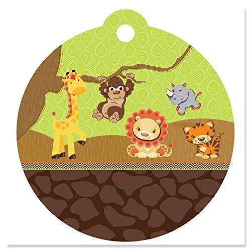Funfari - Fun Safari Jungle - Baby Shower or Birthday Party Favor Gift Tags (Set of 20)