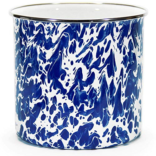 Golden Rabbit Enamelware - Cobalt Blue Swirl Pattern - Utensil Holder