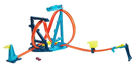 Hot Wheels Track Builder Unlimited Infinity Loop Kit with Adjustable Set-Ups  and  Jump That Flips Cars Into Catch Cup for Kids 6 to 12 Years Old with One 1 64 Scale Hot Wheels Vehicle