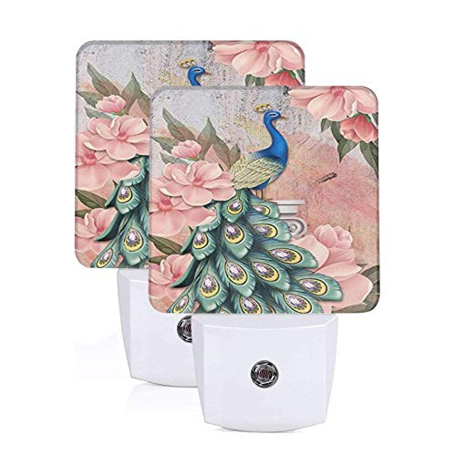 Peacock Flower Plug-in Led Night Light Suitable for Bedroom Bathroom Kitchen Corridor Stairs Automatic Sensor Dusk to Dawn Sensor Light