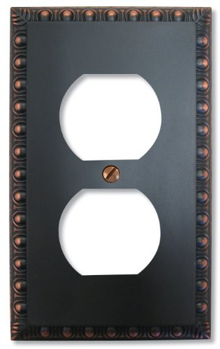 AmerTac 90DVB Amerelle Egg & Dart 1 Duplex Outlet Wallplate, Aged Bronze Cast