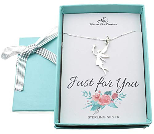 Fairy Charm Women Necklace in Sterling Silver Handcrafted 16 inch Box Chain with 2 inch Extender Strong and Scratch Resistant Jewelry Fabulous Gift for Teens and Girls Fairy Charm Women Necklace in Sterling Silver Handcrafted 16 inch Box Chain with 2 inch Extender Strong and Scratch Resistant Jewelry Fabulous Gift for Teens and Girls