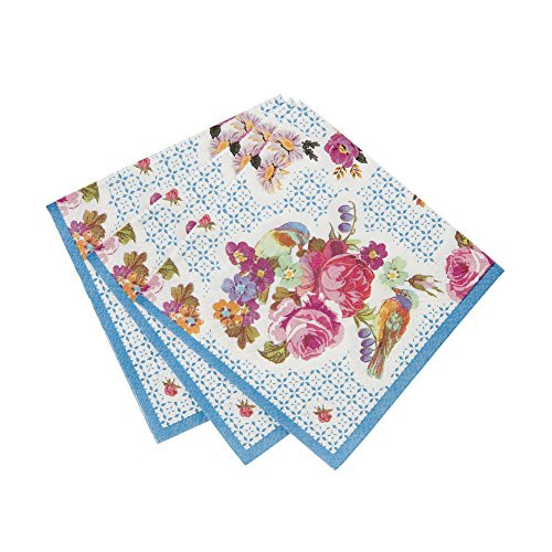 Talking Tables Truly Scrumptious Floral Amuse Bouche Canape Napkins for a Tea Party or Birthday, Multicolor (40 Pack)