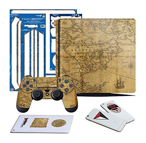 Controller Gear Uncharted 4 Map - PS4 SLIM Vertical Console  and  Controller Gaming Skin Pack - Licensed by PS
