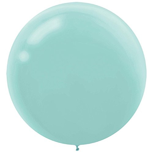 Amscan Robin's-Egg Blue Round Latex Balloons, Multicolor, 24"