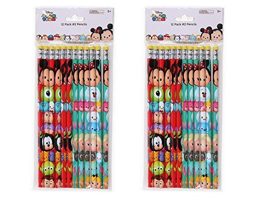 2-Pack Set 12ct Disney Tsum Tsum Wood #2 Pencils (24 Total)