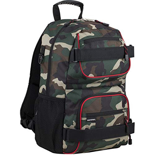 Eastsport New Double Strap Skater Multipurpose Backpack Black Hunter Green Camo Poppy Red Trim