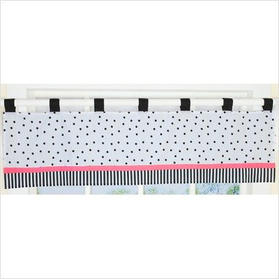 GEENNY Window Valance Boutique Black White Flower and Dot