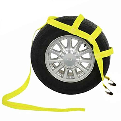US Cargo Control Tow Dolly Basket Strap - Yellow Car Dolly Strap with Flat Hook End Fittings - Great for Tow Dolly Car Hauling - Fits Most 14-17 Inch Wheels - 3333 Pound Working Load Limit