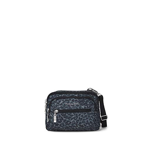 Baggallini Women s Triple Zip Bagg Charcoal Cheetah