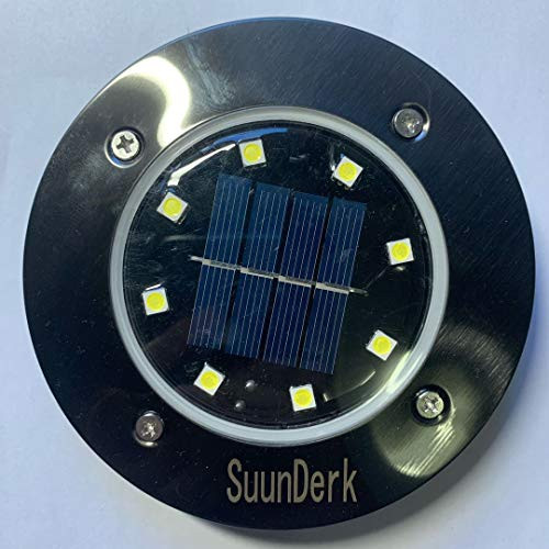 SuunDerk Solar Ground Lights?Disk Lights Solar Powered - 8 LED ?Outdoor in-ground Solar Lights for Landscape?Walkway?Lawn ?Steps Decks?Pathway Yard Stairs Fences LED lamp Waterproof SuunDerk Solar Ground Lights?Disk Lights Solar Powered - 8 LED ?Outdoor in-ground Solar Lights for Landscape?Walkway?Lawn ?Steps Decks?Pathway Yard Stairs Fences LED lamp Waterproof