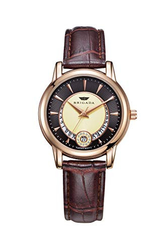 BRIGADA Women s Watches Elegant Watches for Women Waterproof Leather Strap Quartz Ladies Watches
