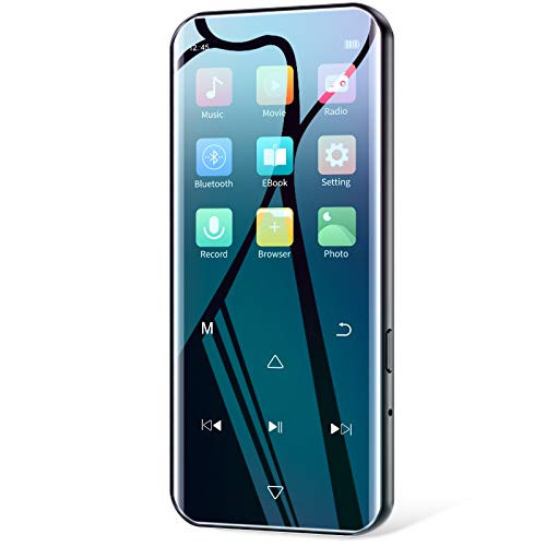 32GB MP3 Player with Bluetooth 5.0 RUIZU HiFi Lossless Music Player with FM Radio Voice Recorder 2.4 inch HD Screen Portable Ultra-Thin Metal MP3 Player for Walking Running Support up to 128GB