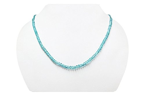 Natural Blue Apatite Rondelle Faceted Beads Necklace Strand Sterling Silver Birthstone Jewelry Natural Blue Apatite Rondelle Faceted Beads Necklace Strand Sterling Silver Birthstone Jewelry