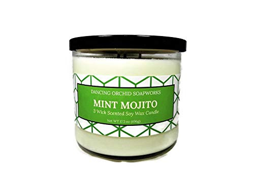 Mint Mojito Scented 3 Wick Soy Wax Candle