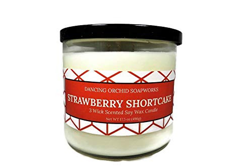 Strawberry Shortcake Scented 3 Wick Soy Wax Candle