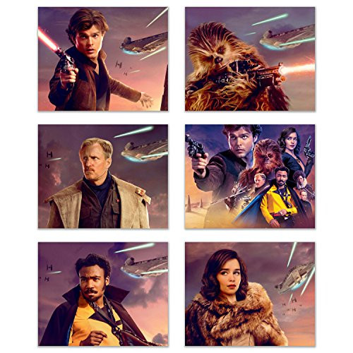 Star Wars Han Solo Movie Posters - set of 6 (8x10) Photos of Qi'ra Chewbacca Lando Calrissian Beckett L3-37 Millennium Falcon