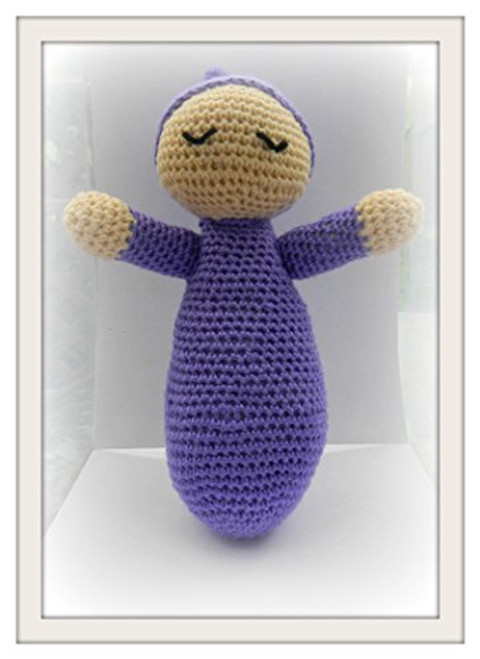Amigurumi crochet stuffed purple Sleeping Baby childrens toy animal plush child toy handmade collectable gift