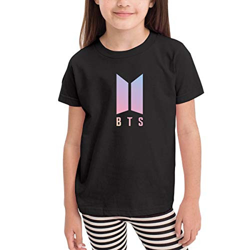 BTS 2-6 Year Old Children s T-Shirt Personality Cute Short Sleeve Tees Tops for Boys Girls 5-6x Black