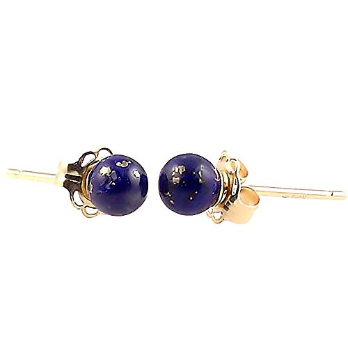 Trustmark 14-20 Gold Filled 4mm Natural Lapis Lazuli Ball Stud Earrings