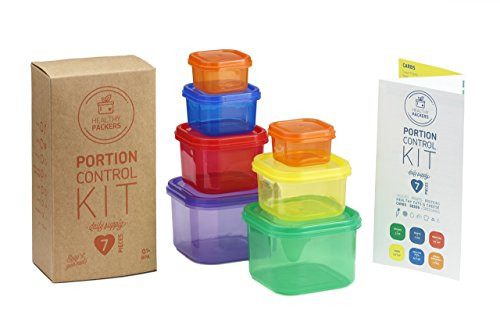 Portion Control Containers, 21 Day Diet Container Colored System, 7 Piece Perfect Food Containers for Weight Loss, Full Diet Kit with Complete Guide, 100% Leakproof
