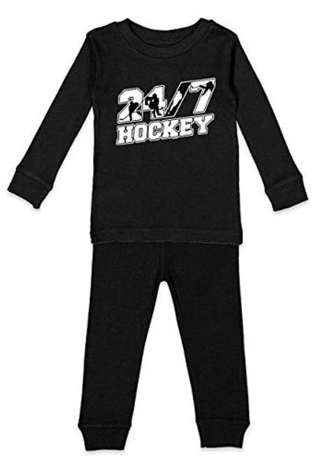 Haase Unlimited 24 7 Hockey Youth Pajama Set Black Top Black Bottoms Youth 12 Haase Unlimited 24 7 Hockey Youth Pajama Set Black Top Black Bottoms Youth 12