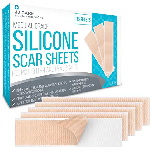 Box of 15  Silicone Scar Sheets Medical Silicone Scar Removal Sheets  7.5x1.6  Silicone Sheets for Scars Keloid  and  Acne Scar Treatment Sheets for Burns  and  Surgery Scars Reusable w UV Protection