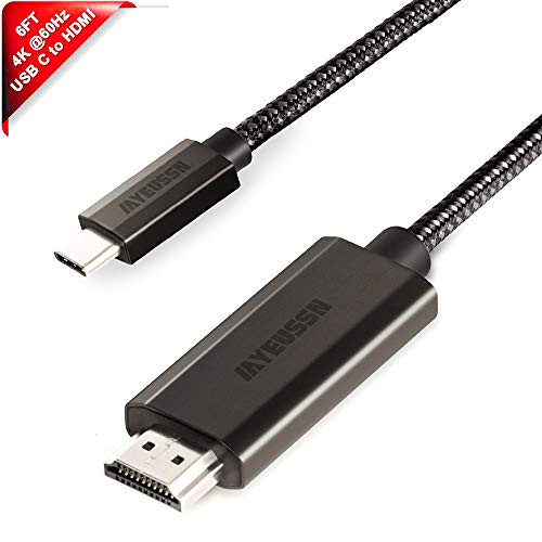 MYEUSSN USB C to HDMI Cable(4k@60hz),Thunderbolt 3 to HDMI,USB Type-C to HDMI Cable for MacBook Pro/Ipad Pro/MacBook Air,Surface Book 2, Samsung S8/S9/Note8 and More (6FT/1.8m)