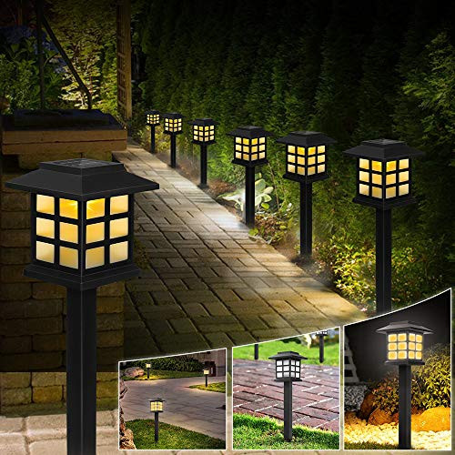 Solar Path Lights Outdoor 6 Pack Solar Pathway Lights Outdoor Waterproof Solar Powered Garden Lights Landscape for Garden Patio Yard Landscape Pathway and Driveway Warm White Solar Path Lights Outdoor 6 Pack Solar Pathway Lights Outdoor Waterproof Solar Powered Garden Lights Landscape for Garden Patio Yard Landscape Pathway and Driveway Warm White