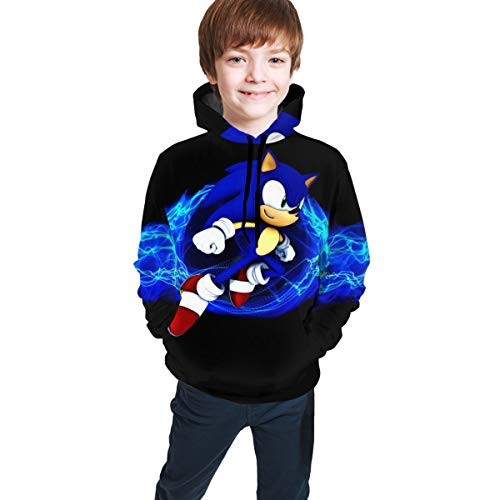 Muindancer Sonic The Hedgehog 36 Kids  Soft Hooded Sweatshirt Hoodie for Boys Or Girls S
