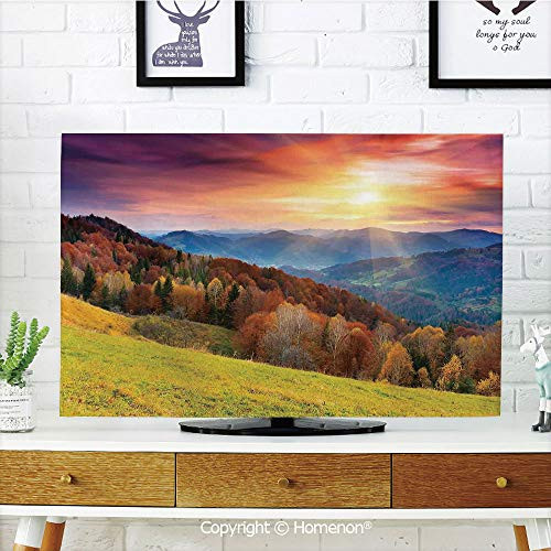 Homenon Sunlight Nature Indoor POP TV dust CoverCover Type 42 inch LCD TV 3D Printed with The Mountain Autumn Landscape and Sunset PhotographyQuality Polyester Dust Proof Protect Your TV