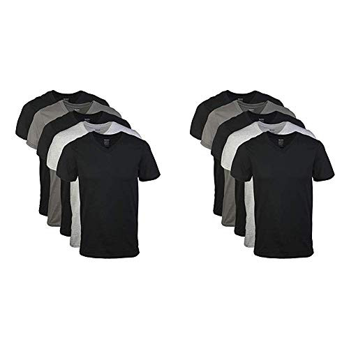 Gildan Men s V-Neck T-Shirts 5 Pack Multi Large  and  Gildan Men s V-Neck T-Shirts Multipack Assorted  5 Pack  X-Large